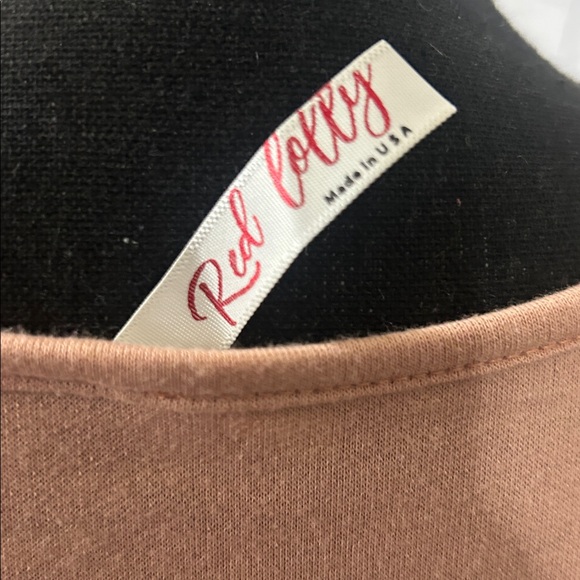 NWOT Red lolly Elegant Peach and Rust Tiered Dress. Size medium but fits small - Picture 2 of 4